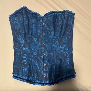 Chic Blue Patterned corset top